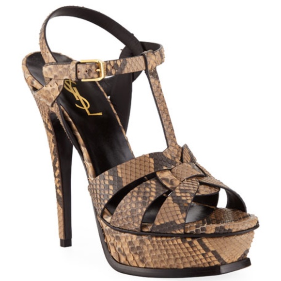 Saint Laurent Tribute Python Platform Sandals - Picture 3 of 11